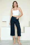Judy Blue Full Size Side Seam Braid Detail Crop Wide Leg Jeans Style 88851 - Rosa Apparel