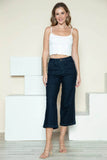 Judy Blue Full Size Side Seam Braid Detail Crop Wide Leg Jeans Style 88851 - Rosa Apparel