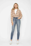 Judy Blue Full Size Tummy Control Contrast Wash Skinny Jeans - Rosa Apparel