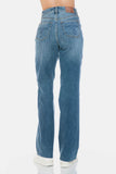 Judy Blue Full Size Tummy Control Cut Raw Hem Straight Jeans 88848 - Rosa Apparel