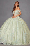 Juliet 3D Butterfly Off Shoulder Quinceañera Ball Gown JT1485J - Rosa Apparel