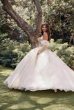 Juliet 3D Floral Puff Sleeve Ball Gown JT1465H - Rosa Apparel