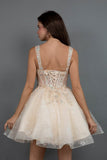Juliet Baby Doll Floral Glitter Skirt Homecoming Cocktail Dress JT976L - Rosa Apparel