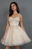 Juliet Baby Doll Floral Glitter Skirt Homecoming Cocktail Dress JT976L - Rosa Apparel