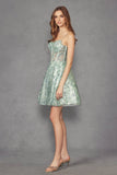 Juliet Baby Doll Glitter Corset Homecoming Cocktail Dress JT977U - Rosa Apparel