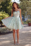 Juliet Baby Doll Glitter Corset Homecoming Cocktail Dress JT977U - Rosa Apparel