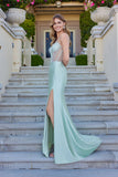 Juliet Corset Gown with Sheer Bodice and Train JT2678R Sage Green