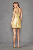 Juliet Cute Strapless Satin Homecoming Cocktail Dress with Stones and Oversized Bow JT960A - Rosa Apparel