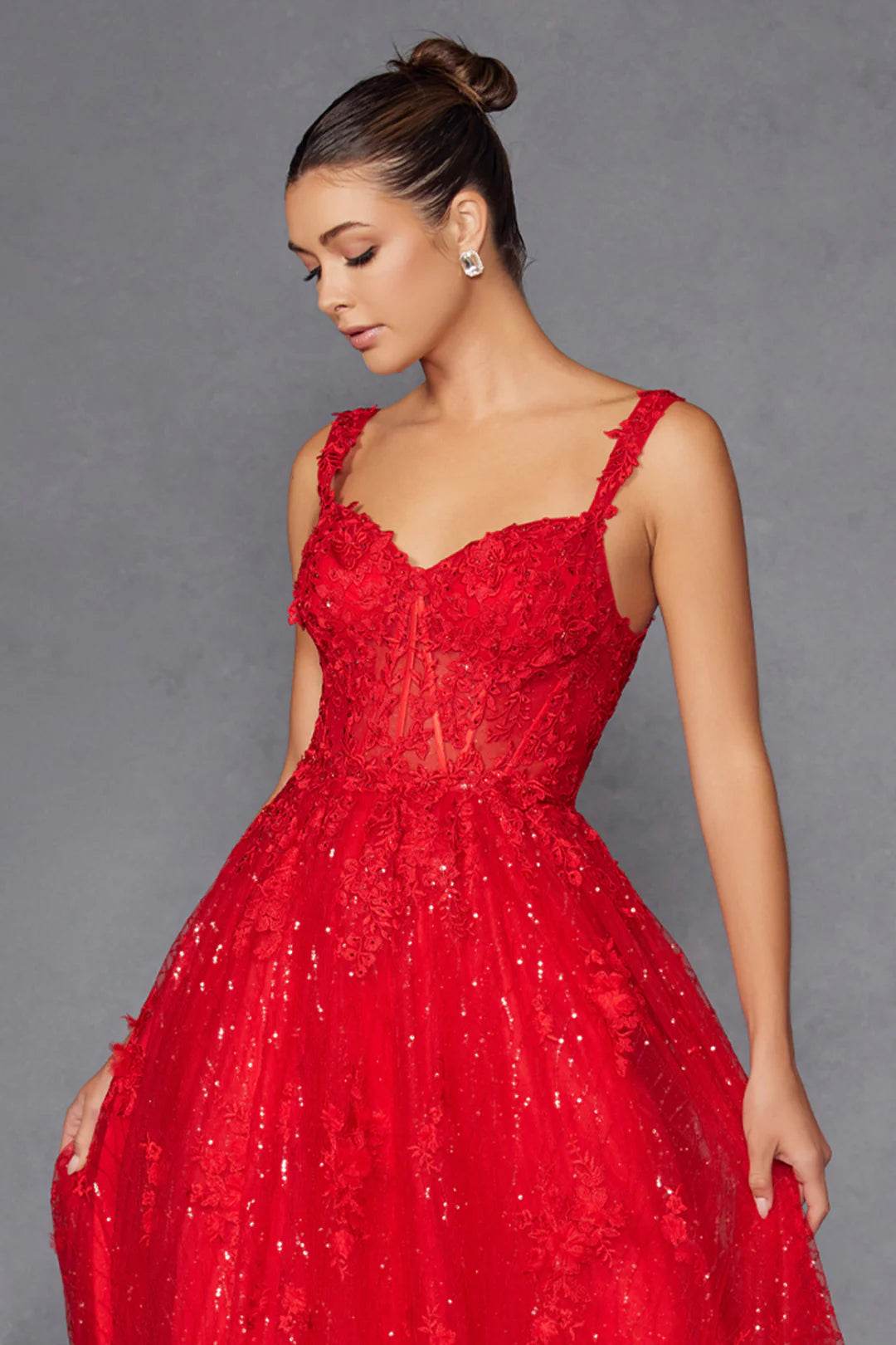 Juliet Elegant Lace Appliqué Sweetheart A-Line Gown JT2495A - Rosa Apparel