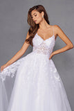 Juliet Embroidered Bodice Open Back Wedding White Gown JT2482SW - Rosa Apparel