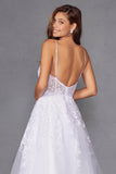 Juliet Embroidered Bodice Open Back Wedding White Gown JT2482SW - Rosa Apparel