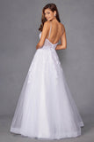 Juliet Embroidered Bodice Open Back Wedding White Gown JT2482SW - Rosa Apparel