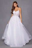 Juliet Embroidered Bodice Open Back Wedding White Gown JT2482SW - Rosa Apparel