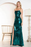 Juliet Luxe Metallic Strapless Slit Evening Gown JT2500A - Rosa Apparel