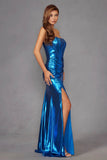 Juliet Luxe Metallic Strapless Slit Evening Gown JT2500A - Rosa Apparel