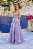 Juliet Moonlight Organza Corset Gown with Front Slit JT2663S
