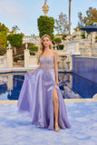 Juliet Moonlight Organza Corset Gown with Front Slit JT2663S