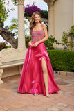 Juliet Moonlight Organza Corset Gown with Front Slit JT2663S