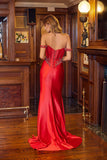 Juliet Off-The-Shoulder Beaded Corset High-Slit Prom Dress JT2652K