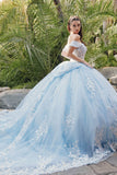 Juliet Off-The-Shoulder Embroidery Back Bow Quinceanera Ball Gown - JT1458J - Rosa Apparel