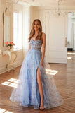 Juliet Print Sleeveless A-line Slit Gown JT2562S - Rosa Apparel