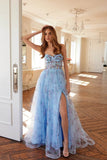 Juliet Print Sleeveless A-line Slit Gown JT2562S - Rosa Apparel