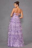 Juliet Print Sleeveless A-line Tiered Gown JT2508A - Rosa Apparel