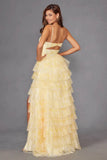 Juliet Print Sleeveless A-line Tiered Gown JT2508A - Rosa Apparel