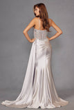 Juliet Spaghetti Strap Sweetheart Neckline Sequin High Slit Evening Gown - JT2535K - Rosa Apparel