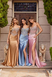 Juliet Stone Corset Strapless High-Slit Gown JT2654K