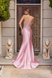 Juliet Stone Corset Strapless High-Slit Gown JT2654K
