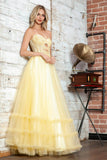 Juliet Strapless A-line Ruffled Gown JT2561S - Rosa Apparel