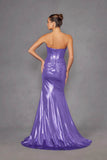 Juliet Strapless Sweetheart Neckline Bodice Fitted Sparkling Metallic Prom Dress JT2578H - Rosa Apparel