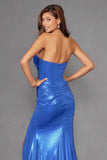 Juliet Strapless Sweetheart Neckline Bodice Fitted Sparkling Metallic Prom Dress JT2578H - Rosa Apparel