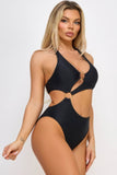 Lorelei One-Piece Halter Neck Cut-Out Swimsuit - Rosa Apparel