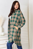 Mandy Plaid Collared Neck Long Sleeve Shirt - Rosa Apparel