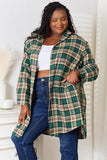 Mandy Plaid Collared Neck Long Sleeve Shirt - Rosa Apparel