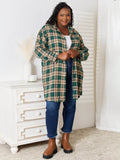 Mandy Plaid Collared Neck Long Sleeve Shirt - Rosa Apparel
