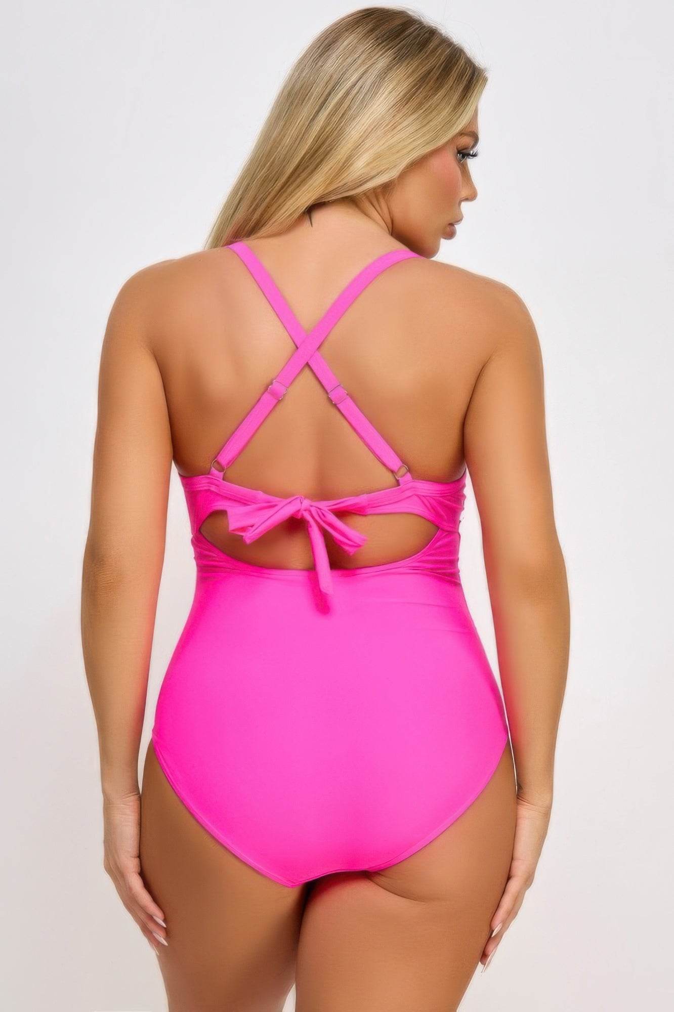 Marilyn One-Piece Back Tie Cut-Out Swimsuit - Rosa Apparel