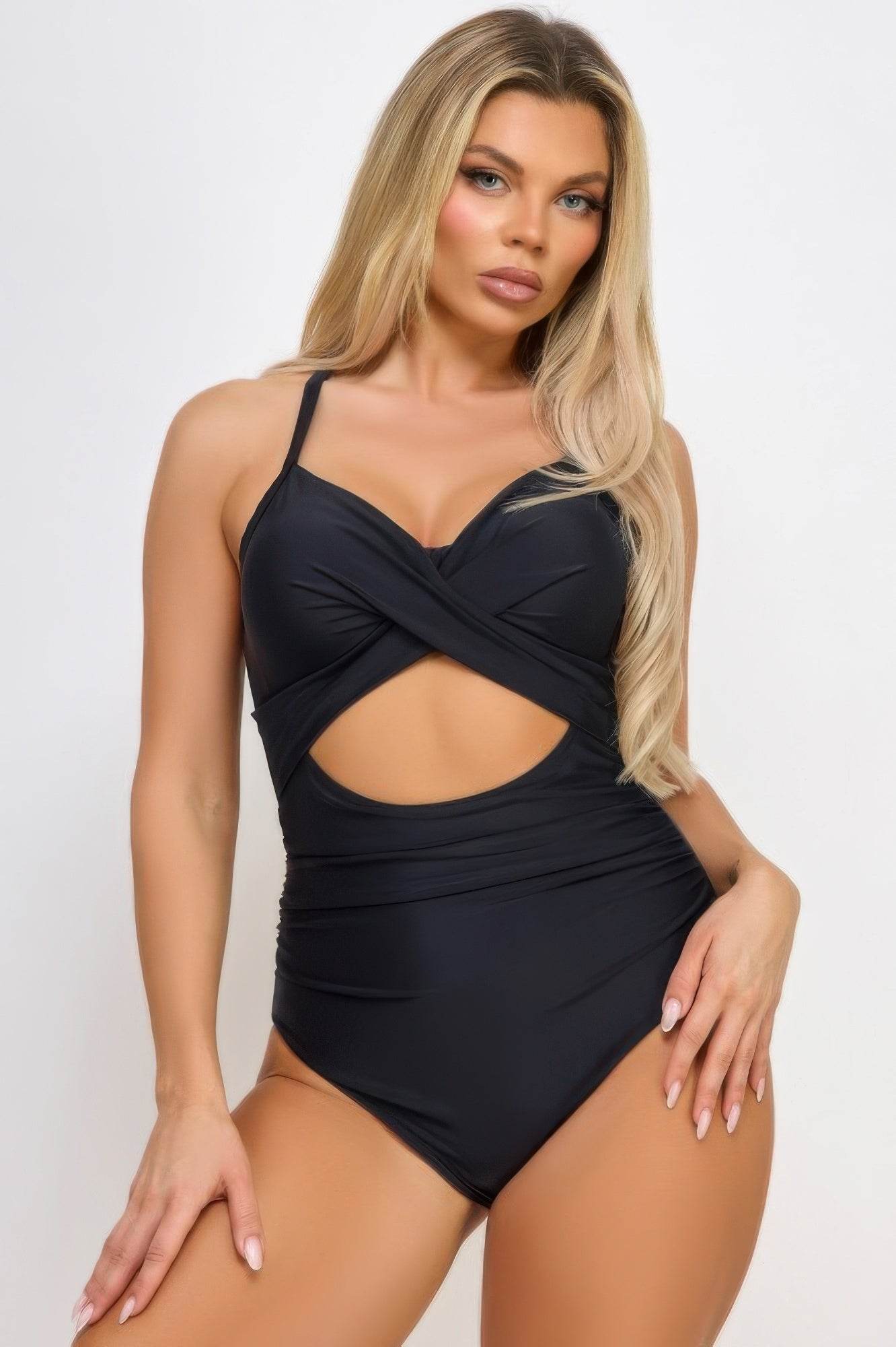 Marilyn One-Piece Back Tie Cut-Out Swimsuit - Rosa Apparel