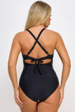 Marilyn One-Piece Back Tie Cut-Out Swimsuit - Rosa Apparel