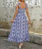 Miss Sparkling Mediterranean Print Maxi Dress