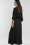 Miss Sparkling Satin Kimono Sleeve Maxi Dress