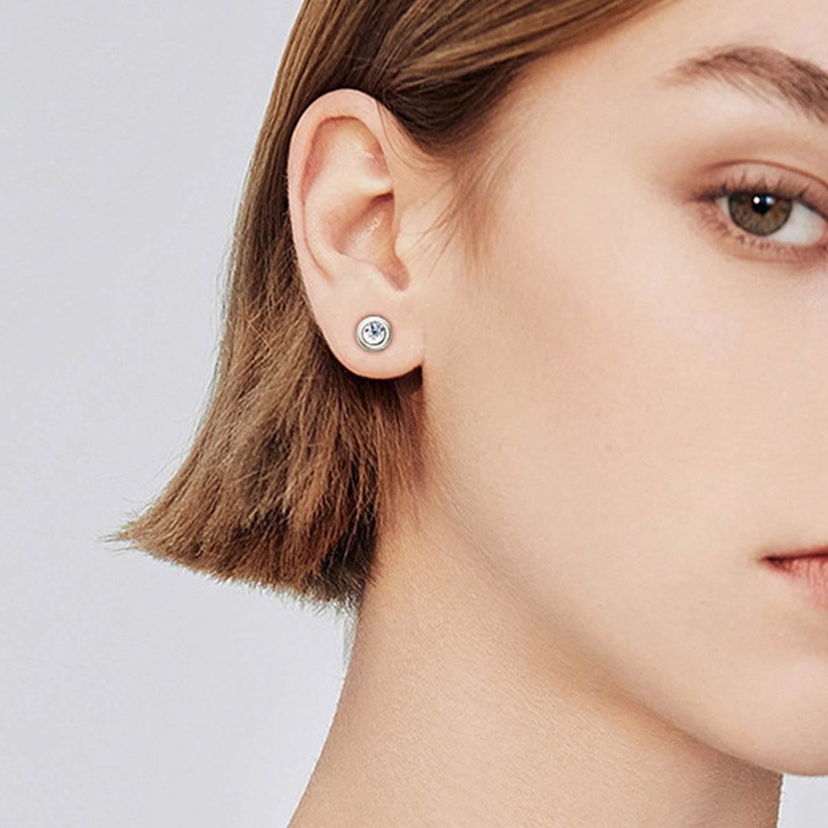 Moissanite 925 Sterling Silver Stud Earrings - Rosa Apparel