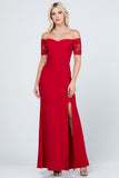 Off the shoulder lace detailed scuba crepe Cecil mermaid dress