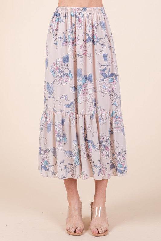 Orange Farm Floral Print Skirt Set with Tie Back Blouse - Rosa Apparel