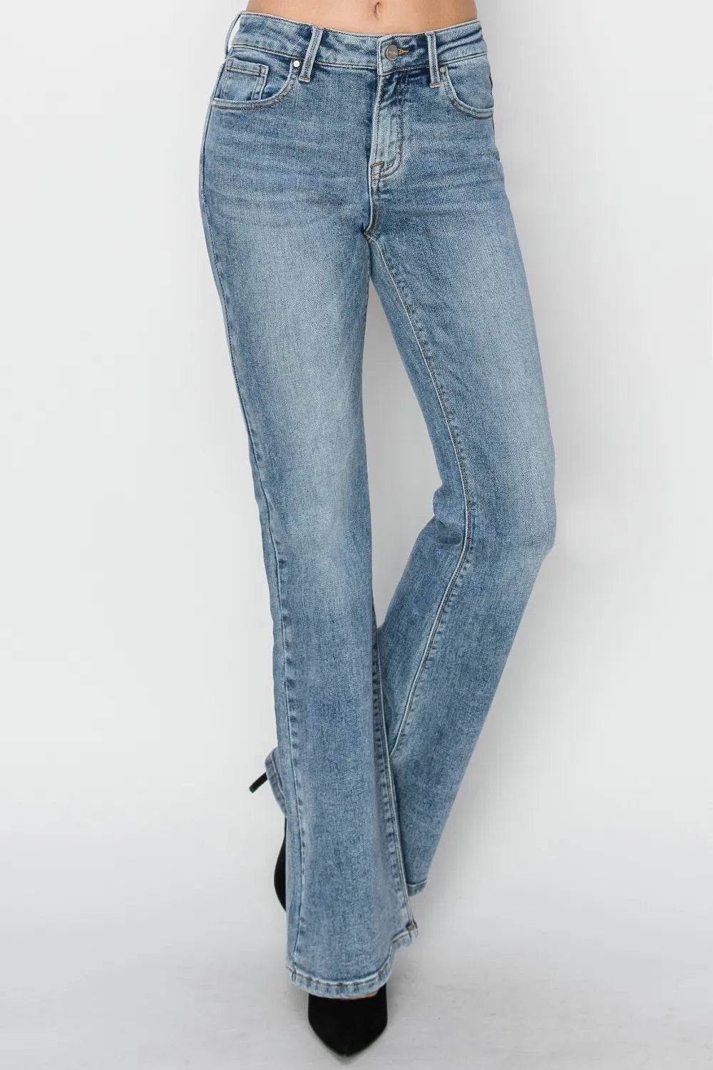 RISEN Full Size Mid Rise Bootcut Jeans - Rosa Apparel