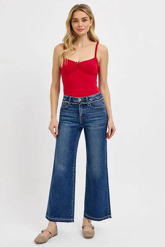 RISEN Full Size Tummy Control Bootcut Jeans Plus Size - Rosa Apparel
