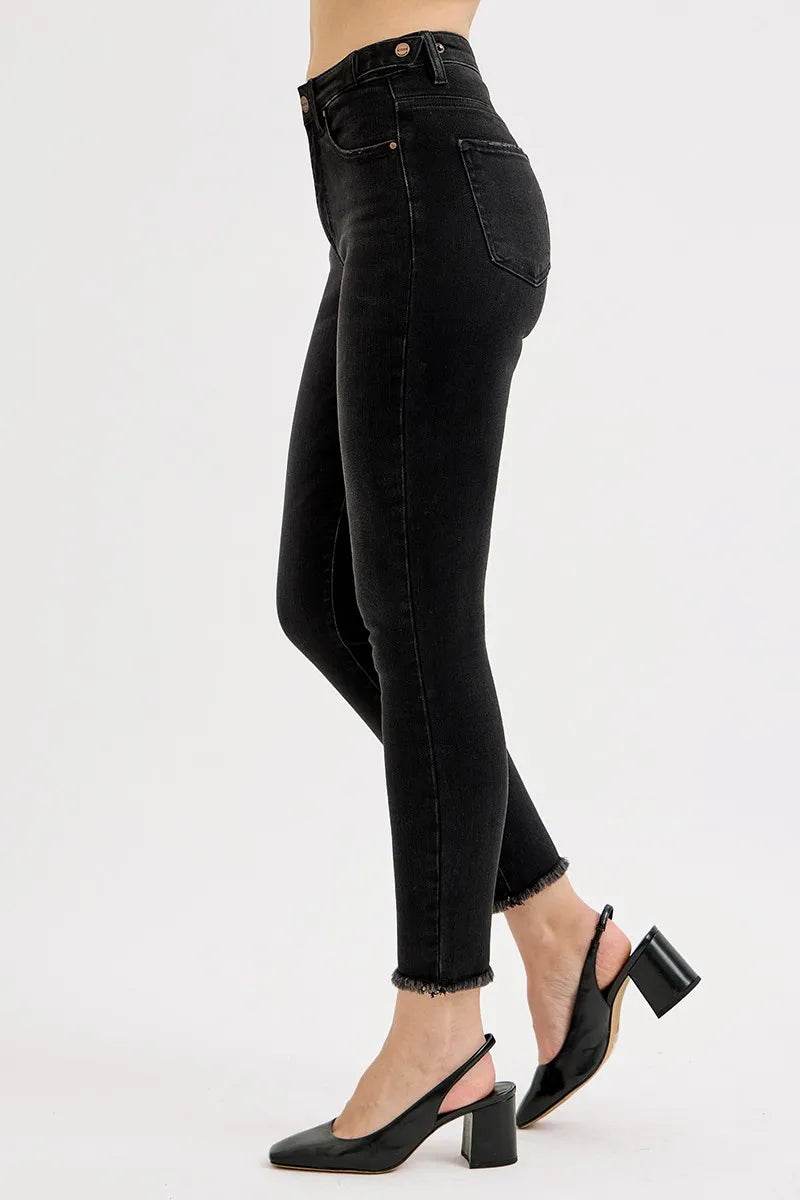 RISEN Full Size Tummy Control High Rise Adjustable Waist Skinny Jeans Plus Size - Rosa Apparel