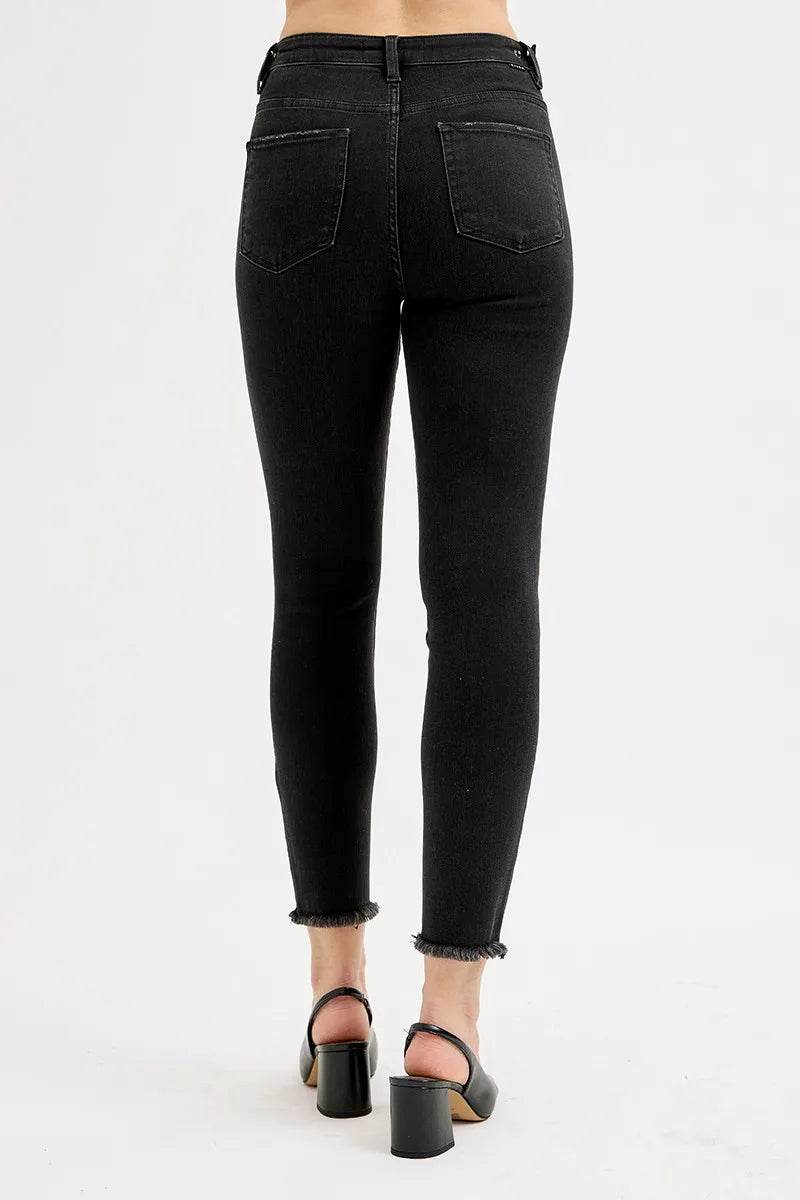 RISEN Full Size Tummy Control High Rise Adjustable Waist Skinny Jeans Plus Size - Rosa Apparel